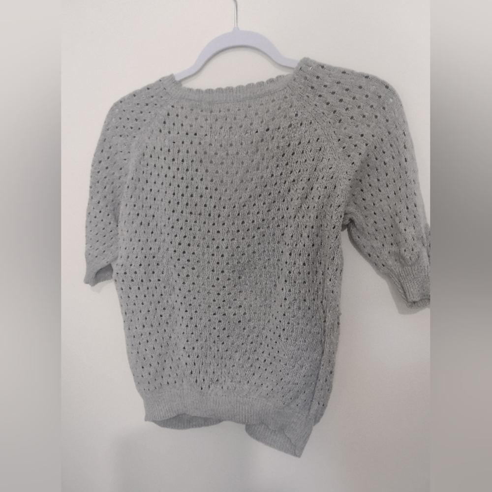 Women's 12 Light grey knit button up cardigan - Picture 3 of 3